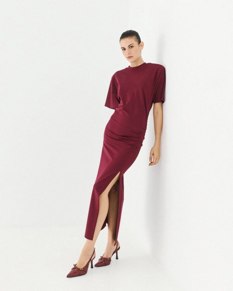 Womans midi dress Plum