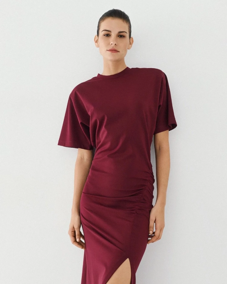 Womans midi dress Plum