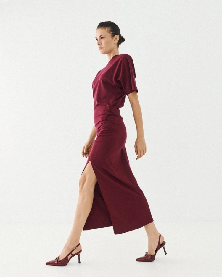 Womans midi dress Plum