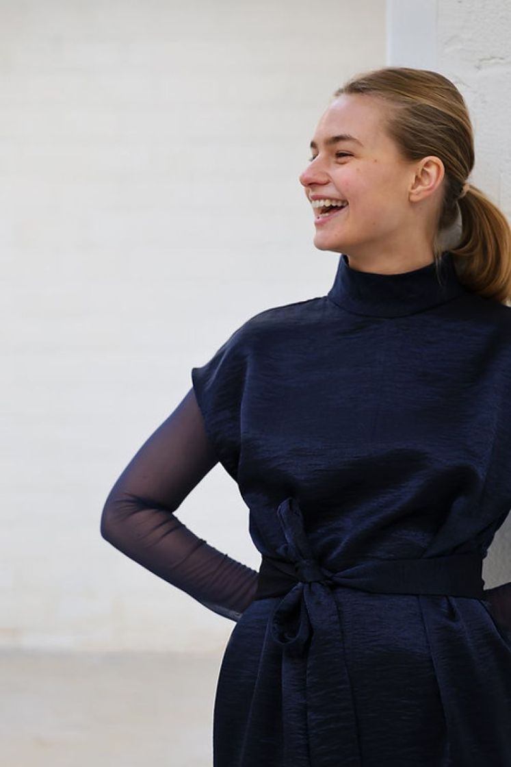 Dorothy Satin navy
